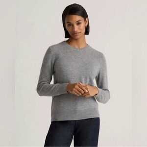 Quince Lightweight Cotton Cashmere Crew Sweater Heather Grey Small